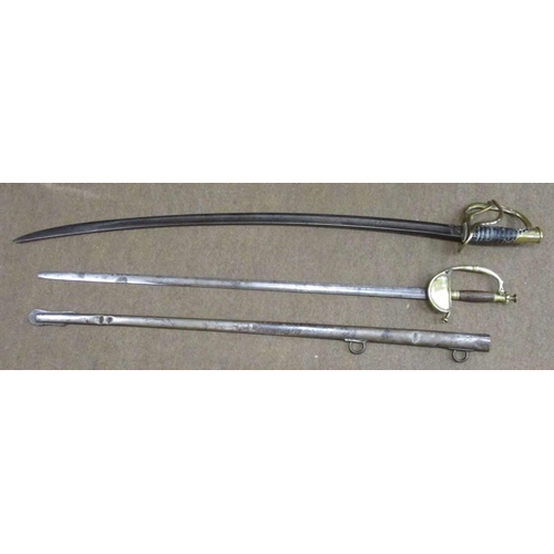 58 - 1864 US Cavalry sword, ricasso marked U.S./1864/***, no scabbard, damage to grip, no wire, unidentif... 