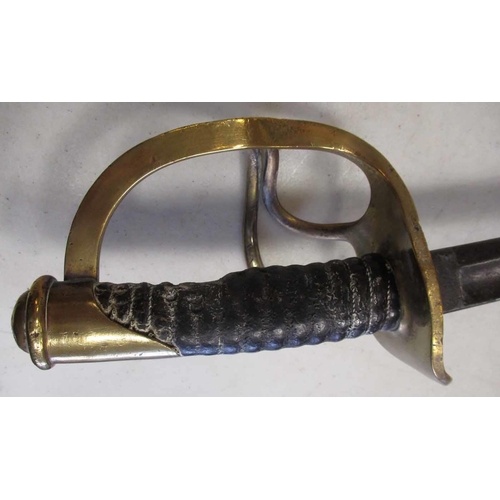 58 - 1864 US Cavalry sword, ricasso marked U.S./1864/***, no scabbard, damage to grip, no wire, unidentif... 