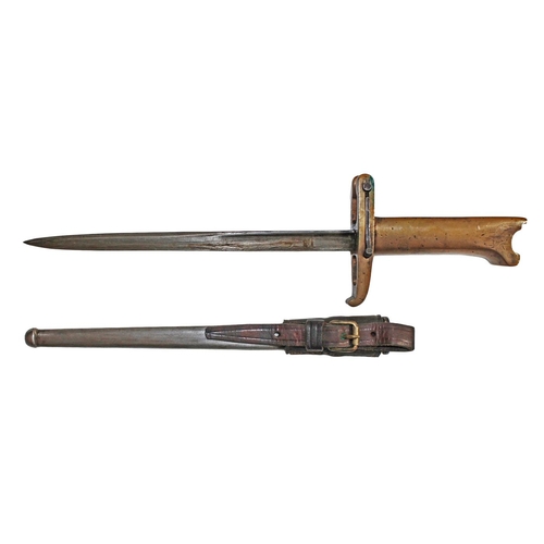 60 - Pritchard-Greener revolver bayonet, most likely a copy, crossguard stamped Patent/No17143/16, metal ... 