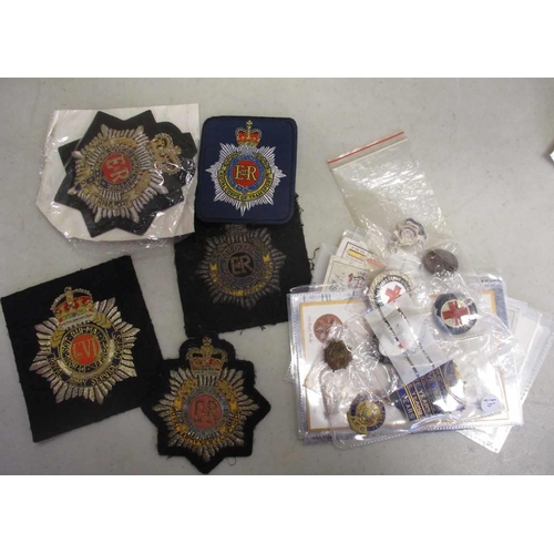 67 - Mixed collection including ASC lady's gilt waist belt and buckles, Red Cross medals, badges, range o... 