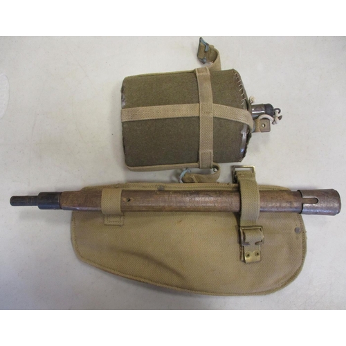 73 - Mixed collection with Bren Gun/LMG magazine, Bino Prism No 2 Mk II binoculars and webbing carrier, e... 