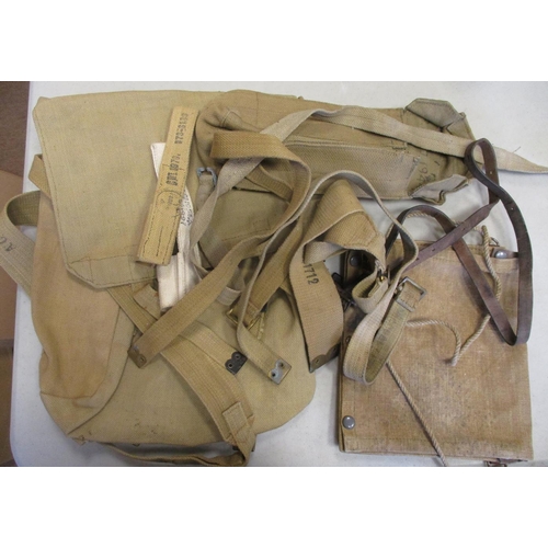 73 - Mixed collection with Bren Gun/LMG magazine, Bino Prism No 2 Mk II binoculars and webbing carrier, e... 