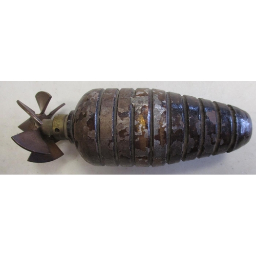 81 - Deactivated WW1 rifle grenades with Sangster Patent Rifle Grenade with propeller fuse and unidentifi... 