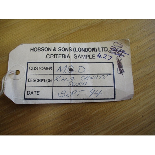 85 - RHA heavily embroided cross belt pouch, extremely fine with Hobson's Criteria Sample label dated Sep... 