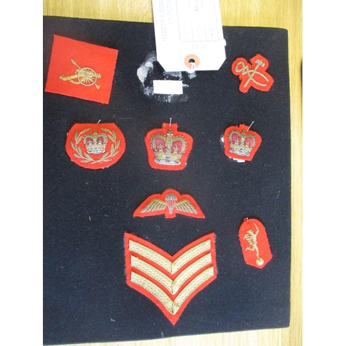 91 - Excellent collection of largely cloth and embroided rank, cap and trade badges, many labelled sample... 