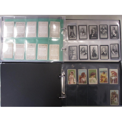 1 - Coln. of part sets and type cards, in 6 albums, in very mixed condition, incl. Baker Actresses (5), ... 