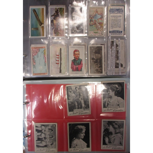 1 - Coln. of part sets and type cards, in 6 albums, in very mixed condition, incl. Baker Actresses (5), ... 