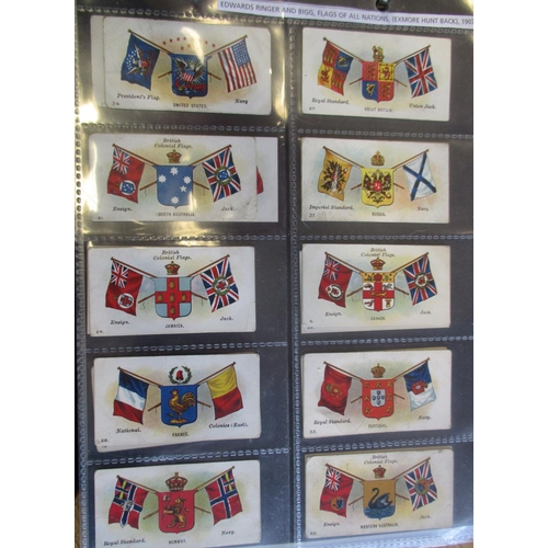 10 - Coln. of complete and part sets, in an album, in variable cond., incl. W.O. Bigg Flags of All Nation... 