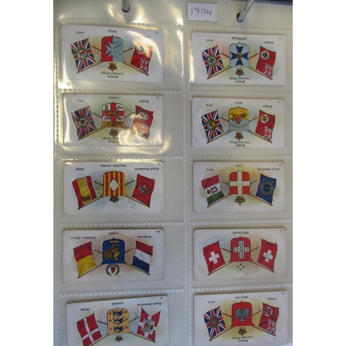 10 - Coln. of complete and part sets, in an album, in variable cond., incl. W.O. Bigg Flags of All Nation... 