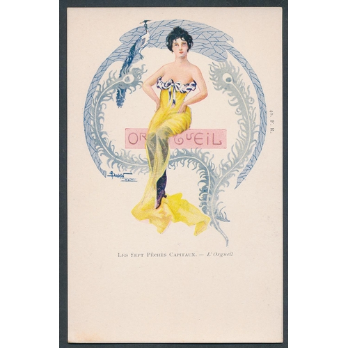 190 - Glamour. Misc. coln. of general glamour with strength in Art Deco and Art Nouveau incl. sets.  Artis... 