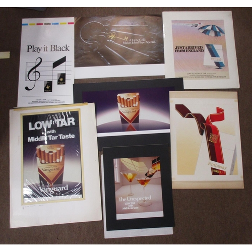 236 - Collection of tobacco artwork with original artwork for advert featuring JPS 10's (50 x 35cm), also ... 