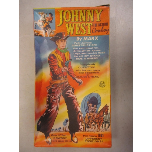 251 - Marx. Johnny West range with boxed Johnny West Action Cowboy and Chief Cherokee Action Indian and un... 