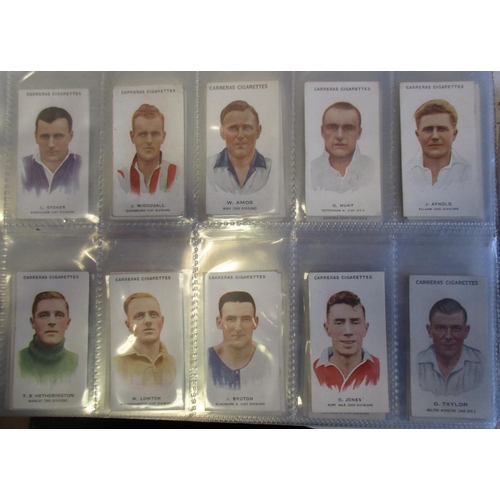 41 - Coln. of football complete and part sets, in an album, in variable cond., incl. Carreras Footballers... 