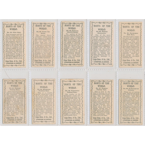 46 - Cope. 1910 Boats of the World set, in good cond., with some better, apart from 4 with creases. Cat. ... 