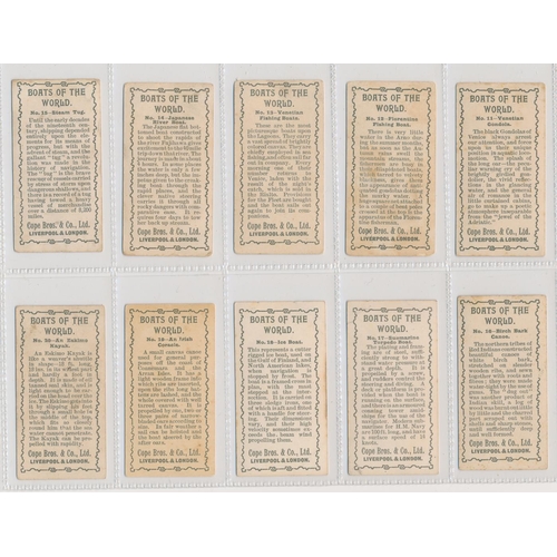 46 - Cope. 1910 Boats of the World set, in good cond., with some better, apart from 4 with creases. Cat. ... 