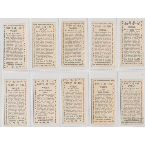 46 - Cope. 1910 Boats of the World set, in good cond., with some better, apart from 4 with creases. Cat. ... 