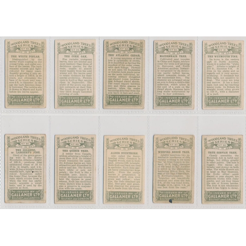 49 - Gallaher. 1912 Woodland Trees Series set, generally in good cond., with some better, apart from 10 p... 