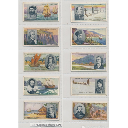 57 - Smith. 1911 Famous Explorers set, in fair to good cond., with some better, several have corner wear.... 