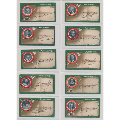 58 - Taddy. 1912 Autographs set, generally in good cond., apart from several with small corner faults, od... 