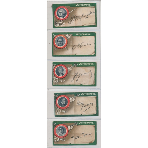 58 - Taddy. 1912 Autographs set, generally in good cond., apart from several with small corner faults, od... 