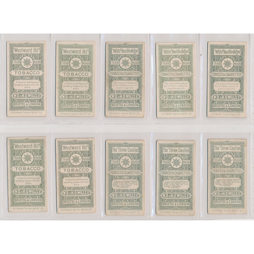 60 - Wills. 1901 Cricketer Series set of 50 (with vignettes), in fair to good cond., 6 have creases, seve... 