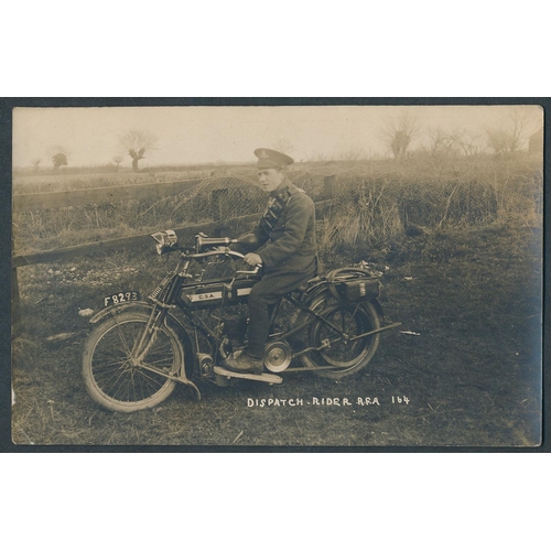 69 - Misc. coln. Cycling and motor cycles incl. despatch rider R.F.A., bicycle Aberdeen Meat Stores Richm... 