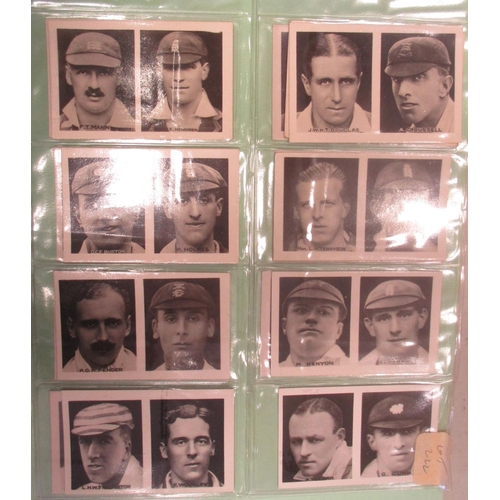 7 - Collection of cricket sets and part sets, in 3 albums, in variable cond., incl. Gallaher Famous Cric... 