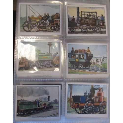 40 - Coln. of complete and part railway sets, in an album, in variable cond., incl. Churchman Landmarks I... 