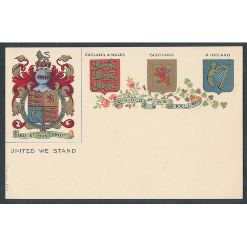 111 - Misc. coln. of Patriotic and Heraldic incl. early cards U.K. and overseas. Qty. 63 (R)