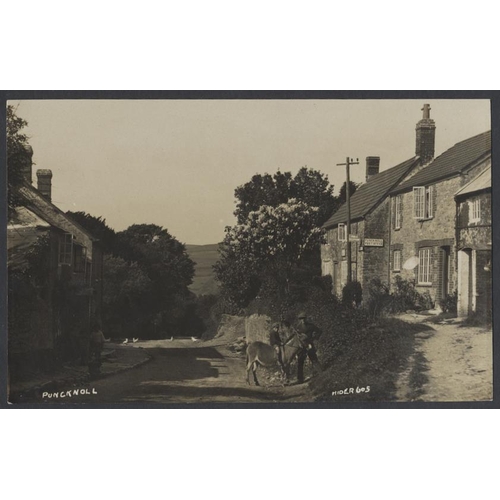 115 - Dorset. valuable coln. in modern album of RP cards by photographer Claud. R. Hider. Eype village and... 