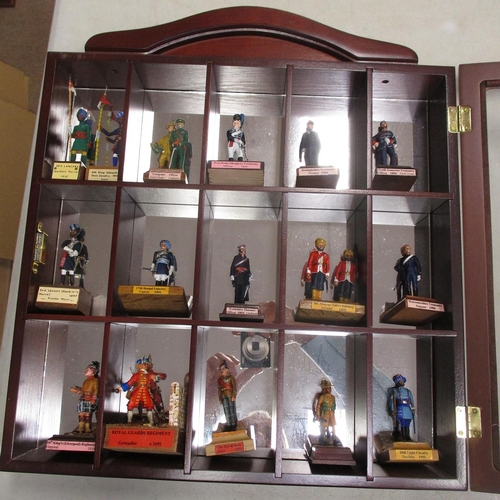 280 - Collection of 54mm hand painted metal (33) and plastic figures (5) mounted singly or in pairs on pli... 