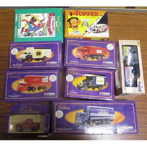 364 - Corgi. Collection including Heritage Circus (7), Cadbury (7), Comics (4 + 2 Lledo), circus etc mainl... 