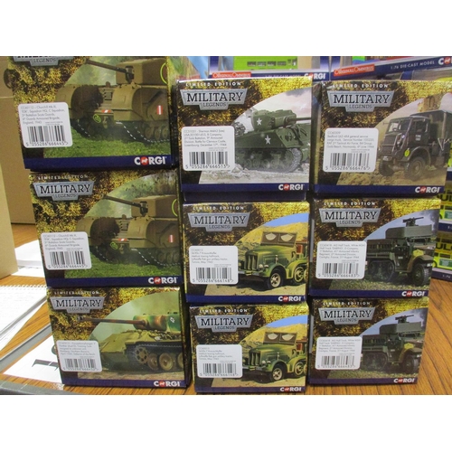 372 - Corgi. Collection of diecast buses, cars and military vehicles, generally mint in near mint boxes, w... 