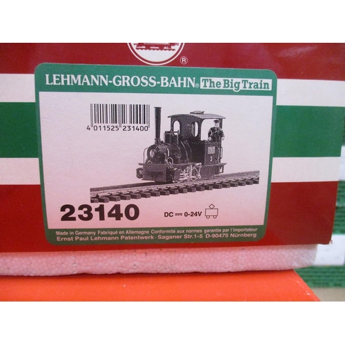 411 - LGB. G gauge 23140 'Henschel & Sohn' Kassel No.3 black/red 0-4-0 locomotive, mint in near mint box. ... 