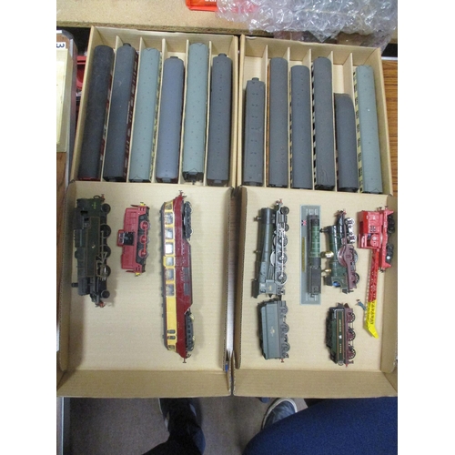 438 - Collection of unboxed OO gauge locomotives, coaches, wagons, buildings and accessories, generally ve... 