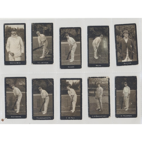 72 - F&J Smith. 1912 Cricketers set of 50 in plastic sleeves generally fair several. Cat £1,250. (See pho... 
