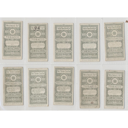 78 - Wills. 1901 Cricketers Series set of 50 plus 9 duplicates generally fair to good. Cat £1,416. (See p... 