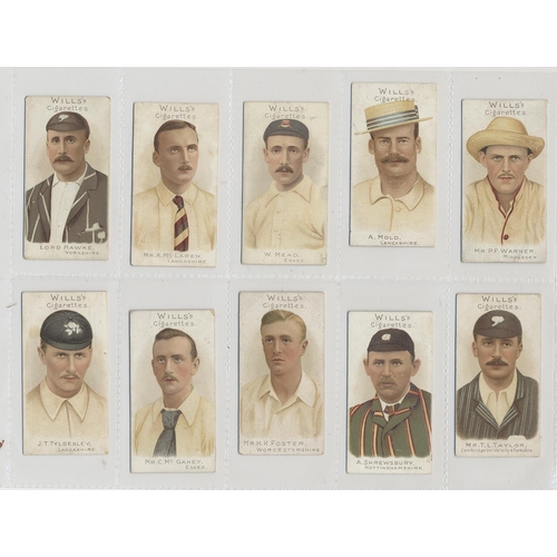 78 - Wills. 1901 Cricketers Series set of 50 plus 9 duplicates generally fair to good. Cat £1,416. (See p... 