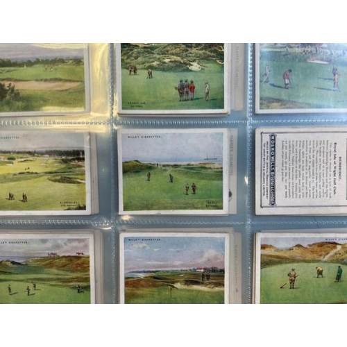 13 - Album of golf related mainly part sets with 1924 Wills Golfing (21), 1934 Churchman 3 Jovial Golfers... 