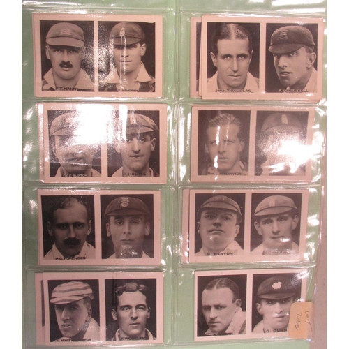 22 - Collection of cricket sets and part sets, in 3 albums, in variable cond., incl. Gallaher Famous Cric... 