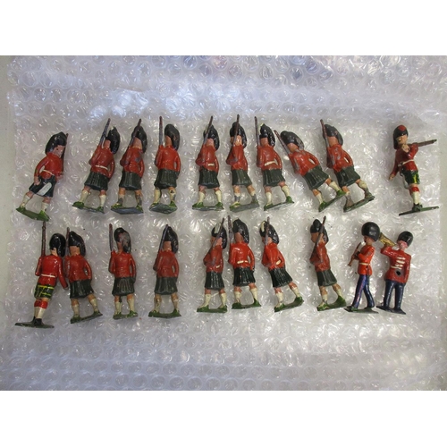 294 - Earlier collection of unboxed British & Scottish infantry, Guards and bands figures by Britains, Joh... 