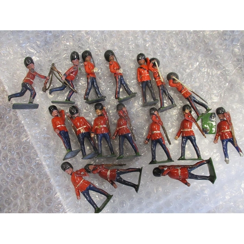 294 - Earlier collection of unboxed British & Scottish infantry, Guards and bands figures by Britains, Joh... 