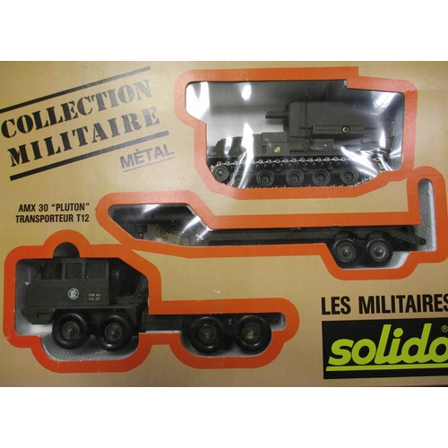 398 - Collection of Solido with Berliet T12 No 211 and Collection Millitaire AMX 30 Pluton transporter T12... 