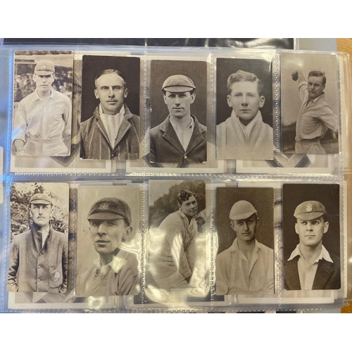 49a - Coln. of mainly complete cricket sets with few odds in 3 albums in mixed condition incl. Hills 1923 ... 