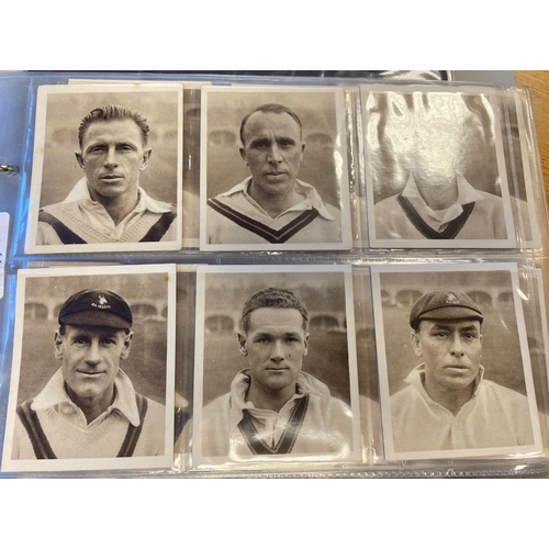 49a - Coln. of mainly complete cricket sets with few odds in 3 albums in mixed condition incl. Hills 1923 ... 