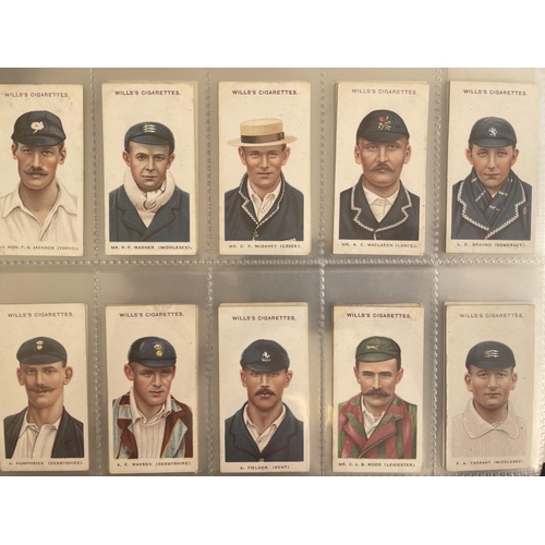 76 - Album of mainly complete sets in mixed condition incl. 1908 Cricketers (series of 25 and 50), 1928-9... 