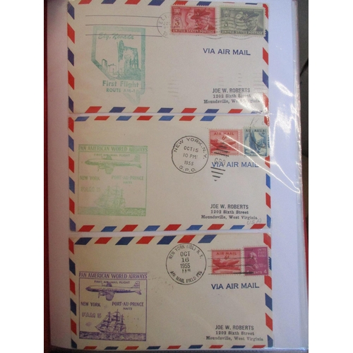 110 - Joe Roberts. Four volumes of Joe Roberts covers (covers addressed to Joe Roberts) flown and signed b... 