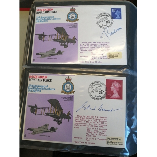 111 - RAF. 1969-1981 coln RAF flown covers in two FDC binders, many pilot-signed. Incl Squadron & Escaping... 