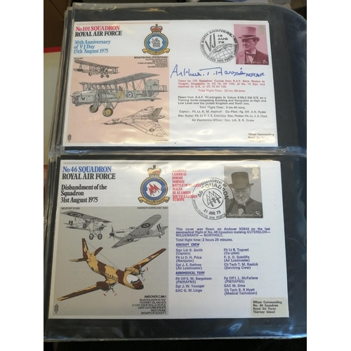 111 - RAF. 1969-1981 coln RAF flown covers in two FDC binders, many pilot-signed. Incl Squadron & Escaping... 