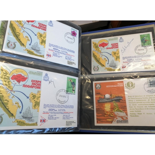 111 - RAF. 1969-1981 coln RAF flown covers in two FDC binders, many pilot-signed. Incl Squadron & Escaping... 